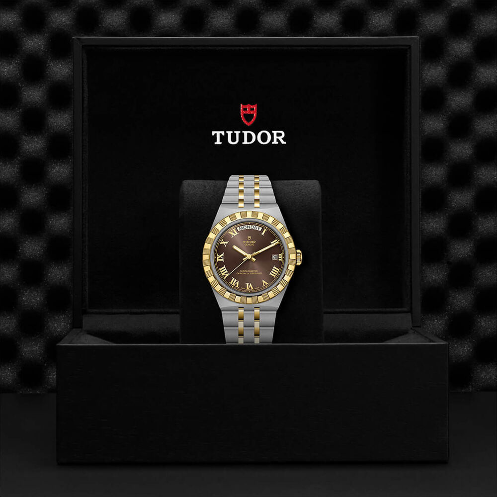 TUDOR Royal 40mm Brown Dial Stainless Steel & Yellow Gold Bracelet Watch