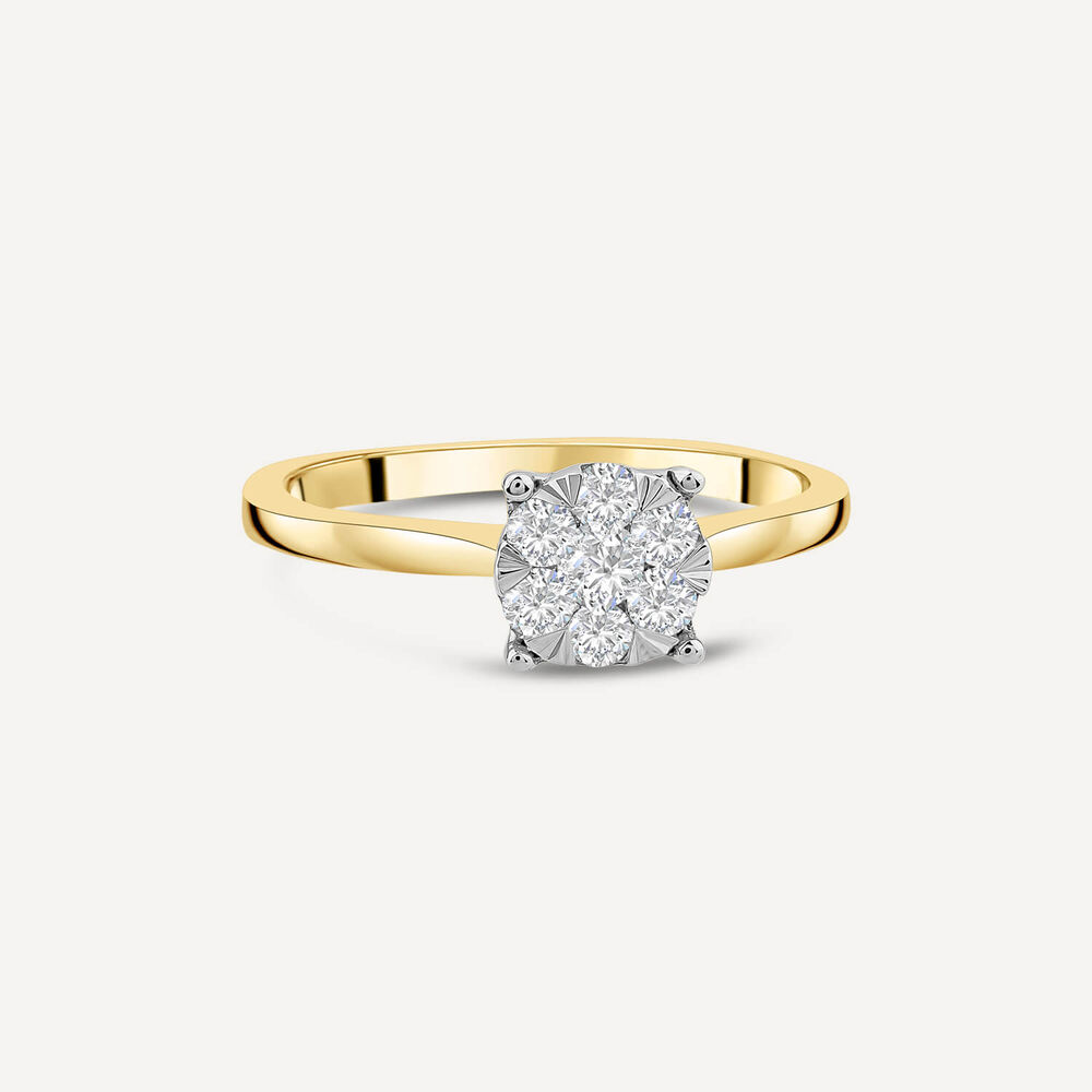 9ct Yellow Gold 0.33ct Solitaire Illusion Set Engagement Ring image number 2