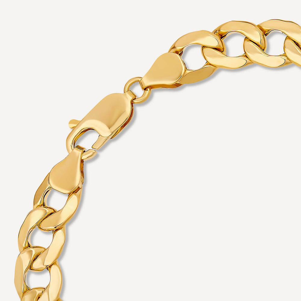 9ct Yellow Gold Diamond Cut Curb Chain Bracelet image number 3