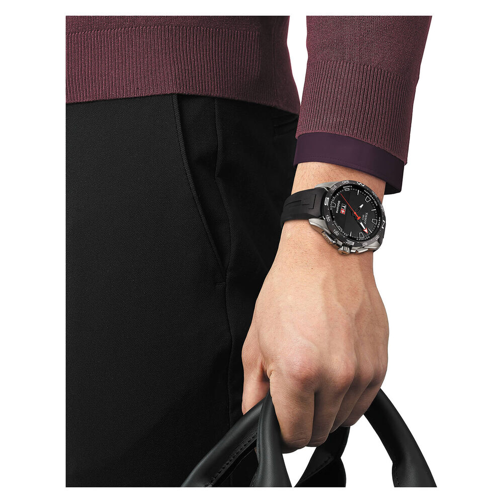 Tissot T Touch 47.5mm Black Titanium Case Black Rubber Strap Watch image number 3
