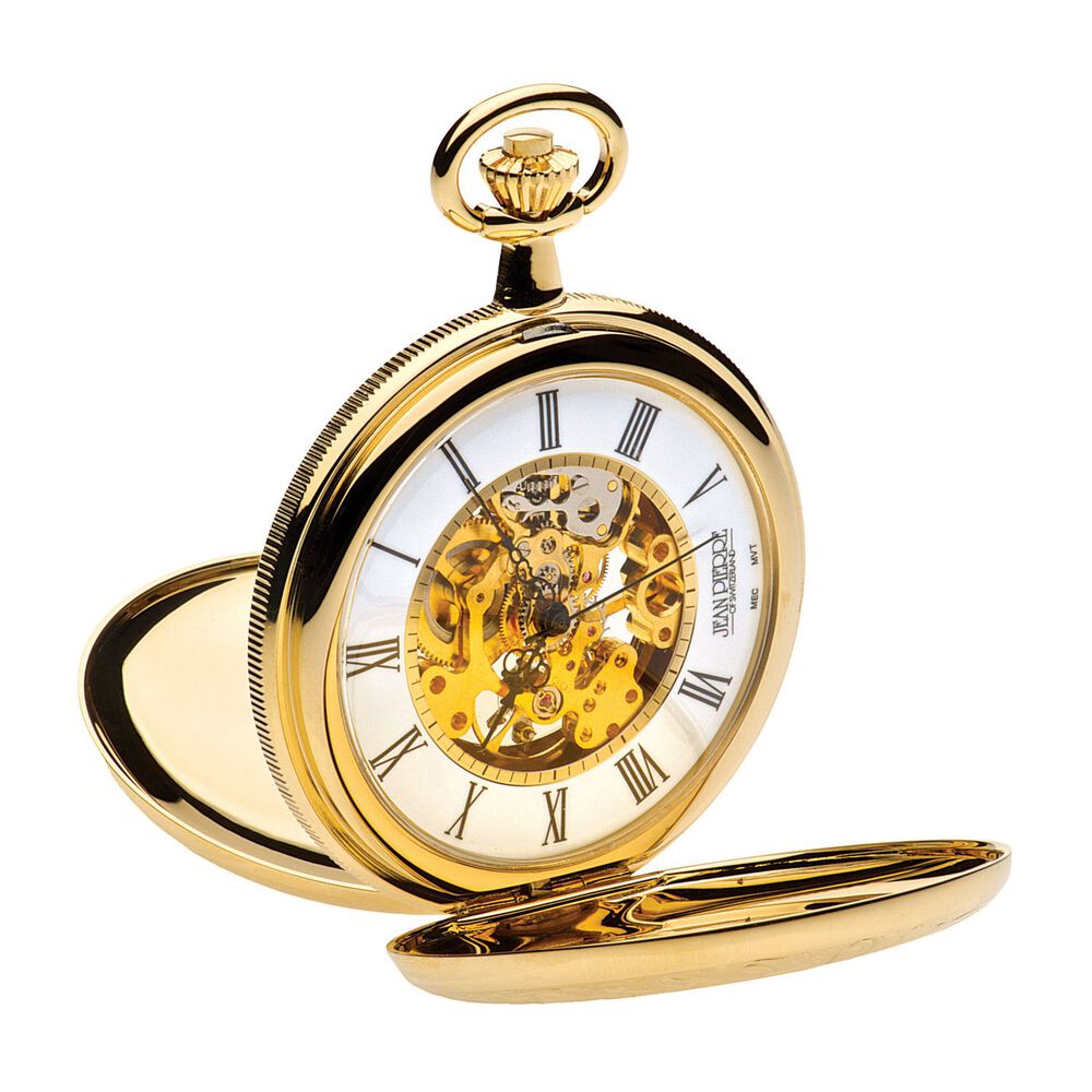 Jean Pierre gold-plated double Hunter pocket watch