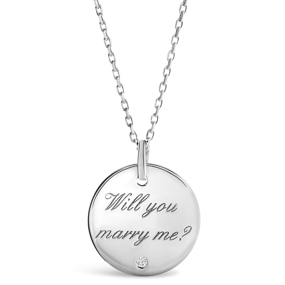 Sterling Silver 'Will You Marry Me' Pendant image number 0