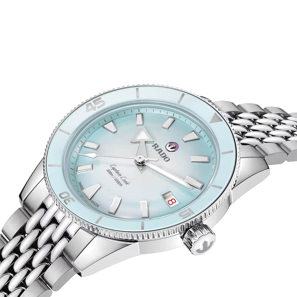 Rado Captain Cook Automatic 39mm Gradient Light Blue Dial Steel Bracelet Watch image number 1