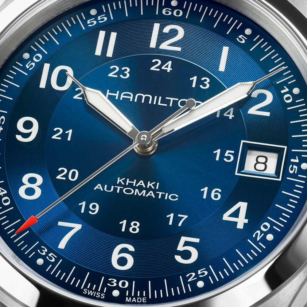 Hamilton Khaki Field 38mm Blue Dial Stainless Steel Bracelet Watch