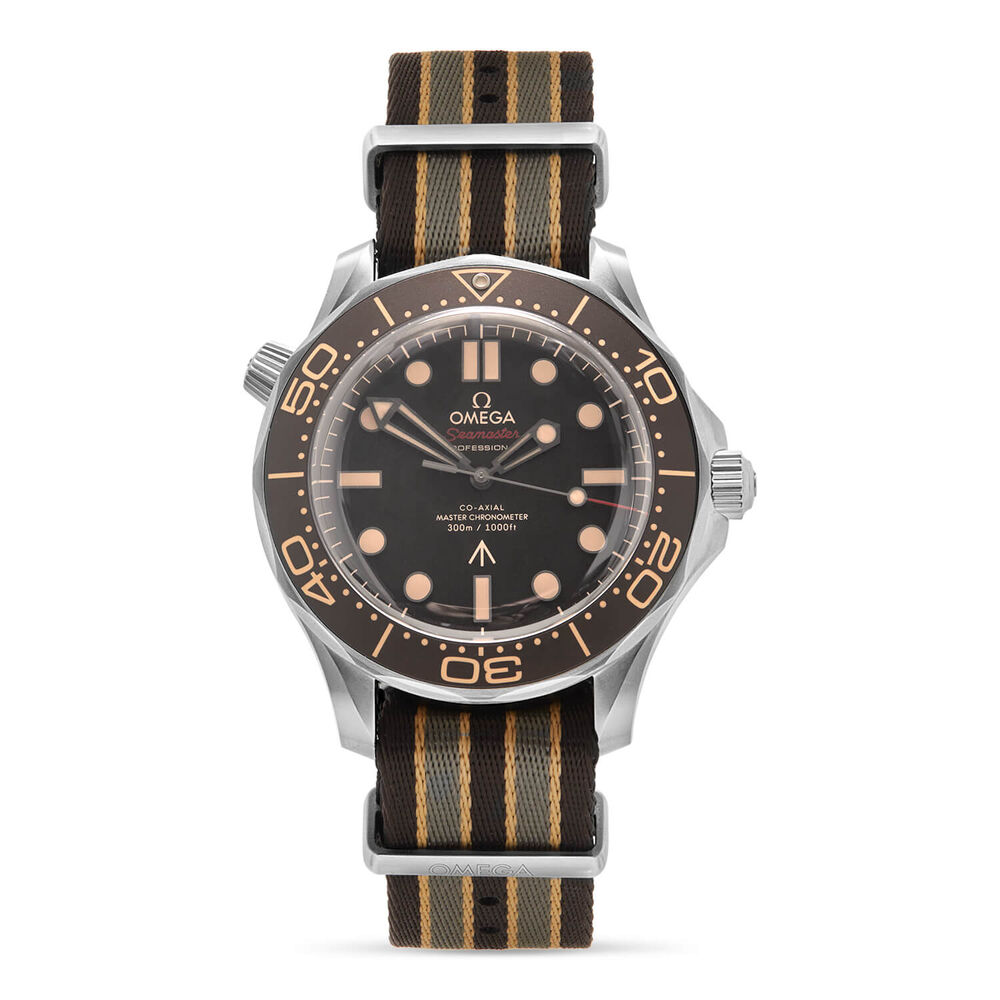 OMEGA Seamaster Bond Brown Dial Titanium Case NATO Strap Watch image number 7