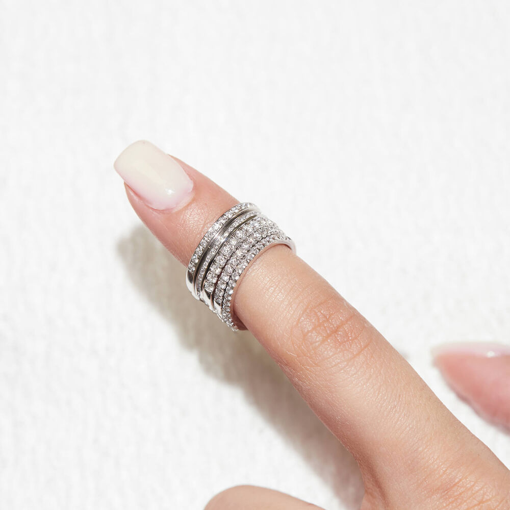 Born Platinum 0.10ct Lab Grown Diamond Channel Set Half Eternity Wedding Ring image number 3