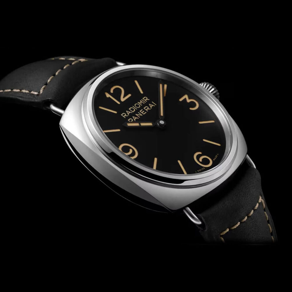 Panerai Radiomir Officine 45mm Black Matte Dial Leather Strap Watch image number 4