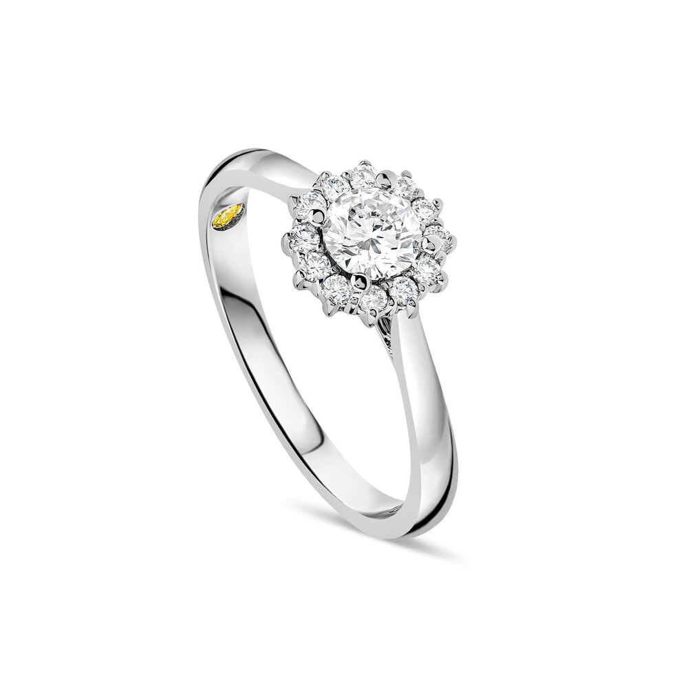 18ct White Gold Northern Star 0.55ct Diamond Classic Halo Ring