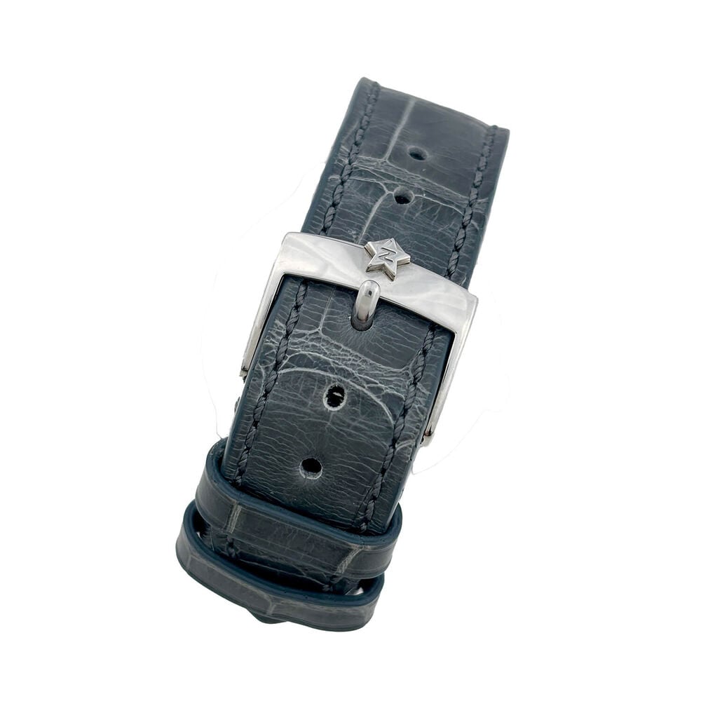 Pre-Owned Zenith Elite Classic 39mm Silver Dial Grey Leather Strap Watch image number 3