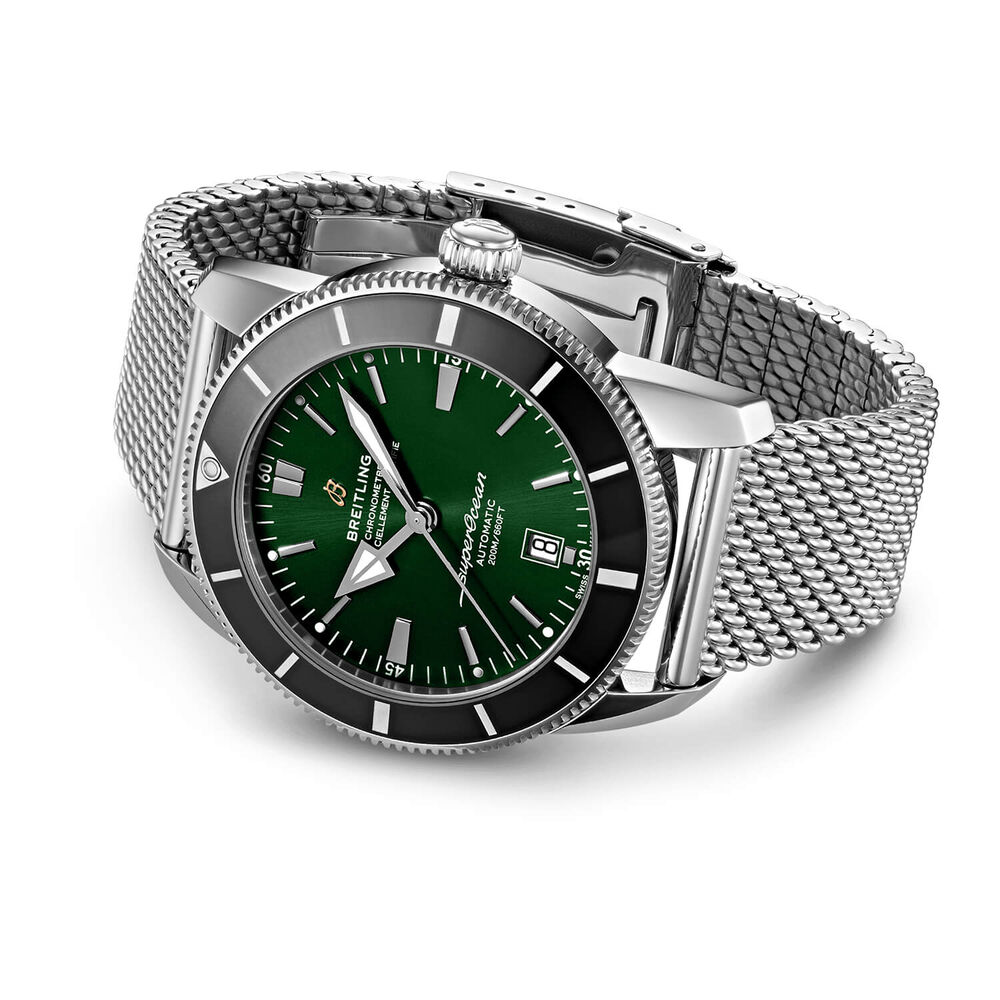Breitling Superocean Heritage II 46mm Green Dial Steel Bracelet Watch image number 2