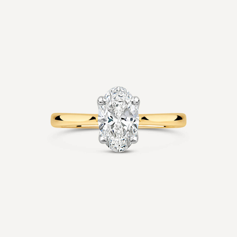 Born 18ct Yellow Gold Lab Grown 1.20ct Solitaire Oval Diamond Ring