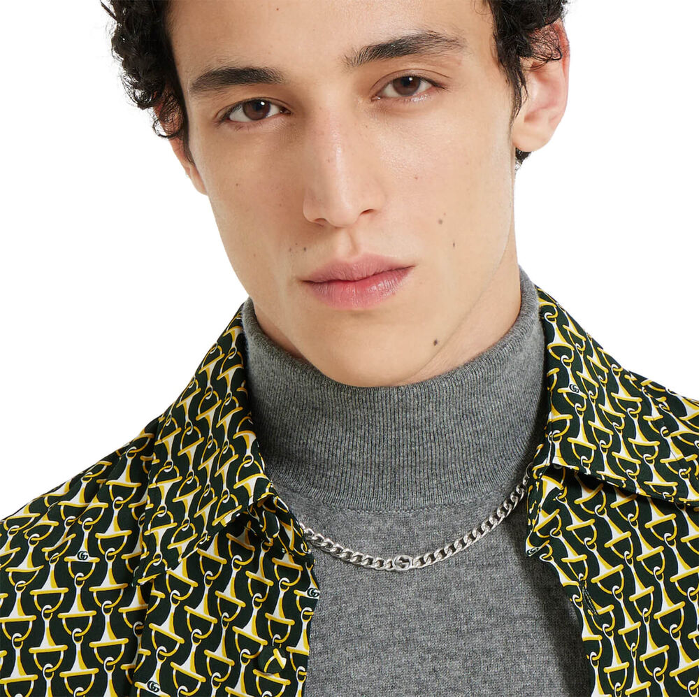 Gucci Interlocking Silver Chain Necklace image number 2