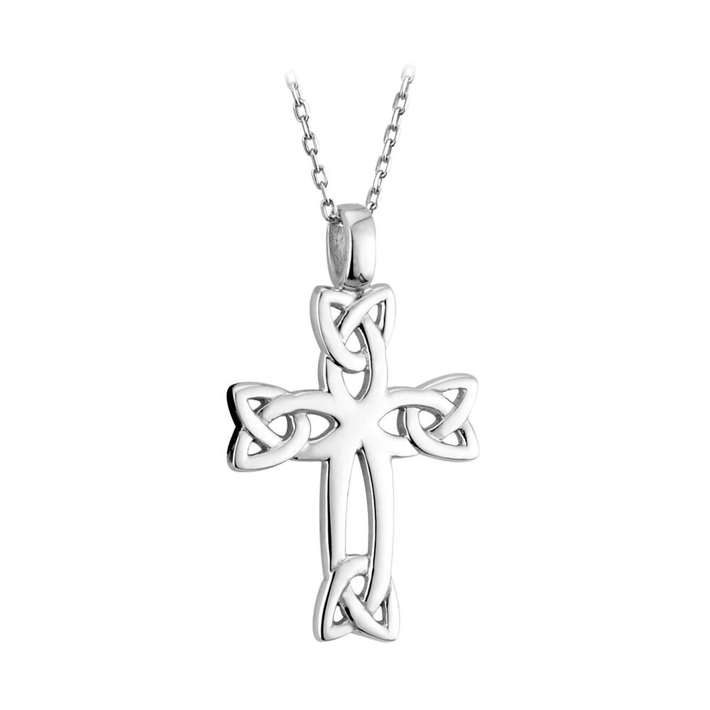 Sterling Silver Celtic Knot Cross Pendant image number 0