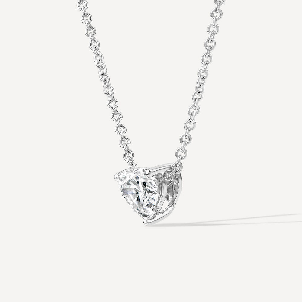 Born Classic 9ct White Gold Lab Grown 0.50ct Heart Shaped Diamond Pendant image number 1