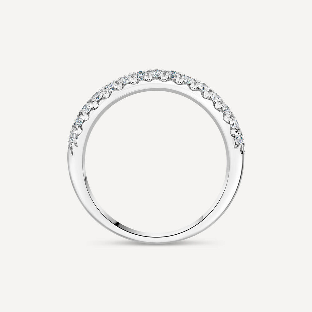 18ct White Gold 2 Row Pave 0.50ct Diamond Wedding Ring image number 3