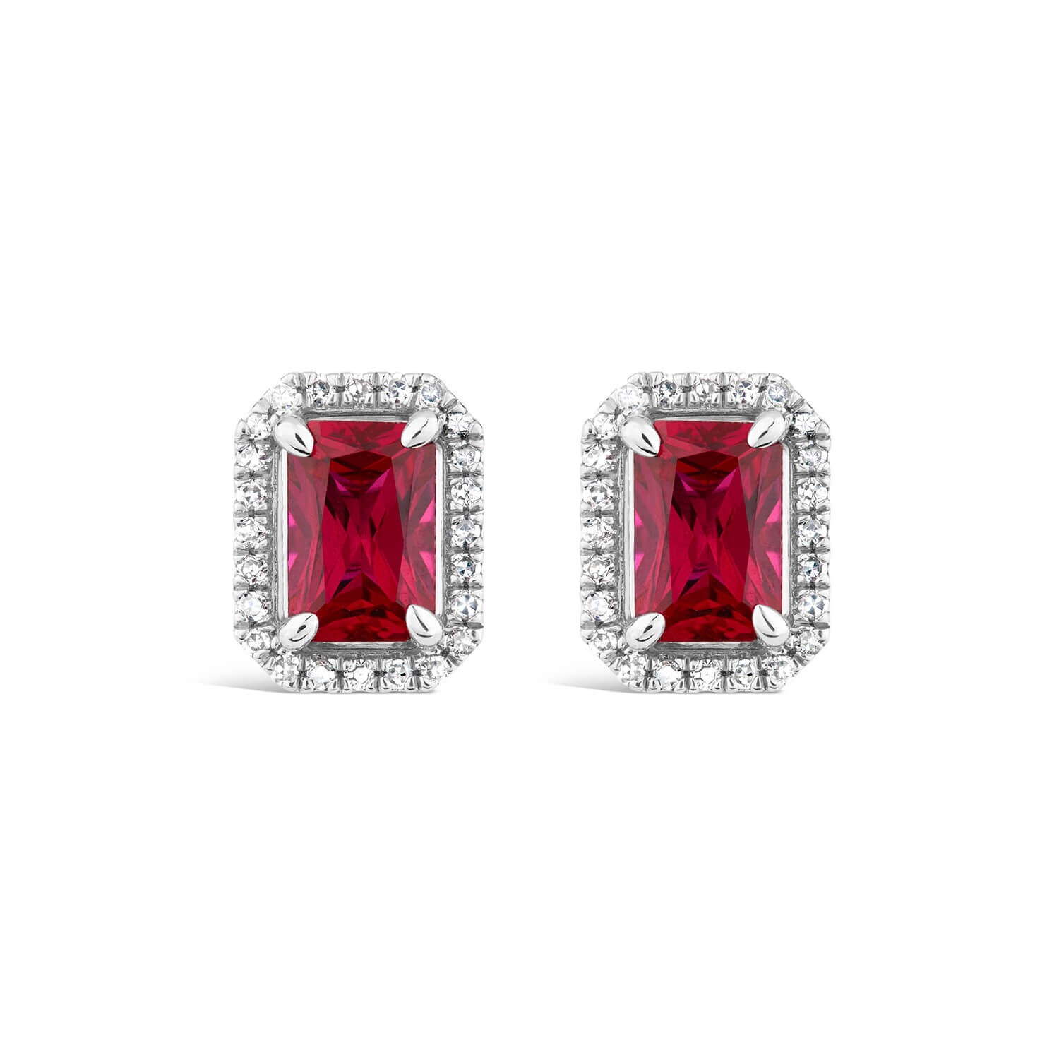 Square clearance ruby earrings