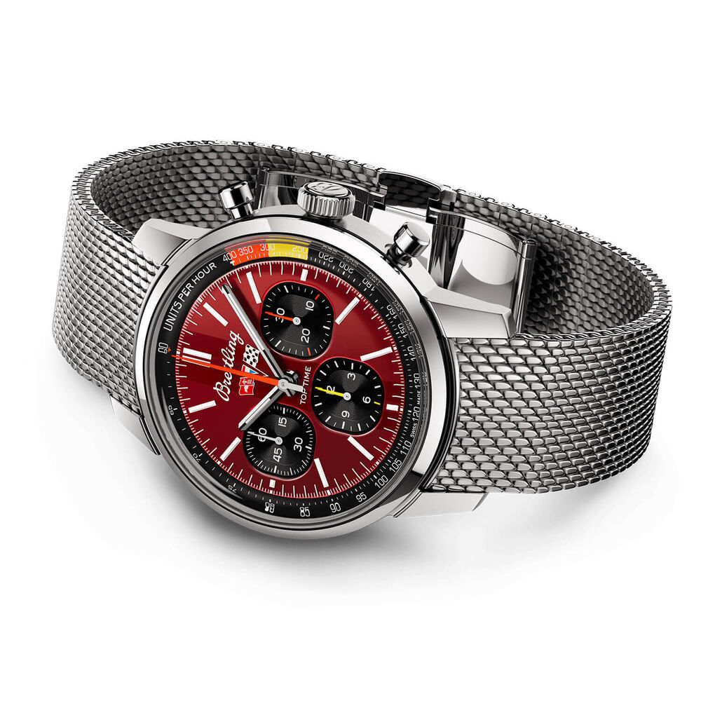 Breitling Top Time B01 41mm Chronograph Corvette Red Dial Bracelet Watch image number 2