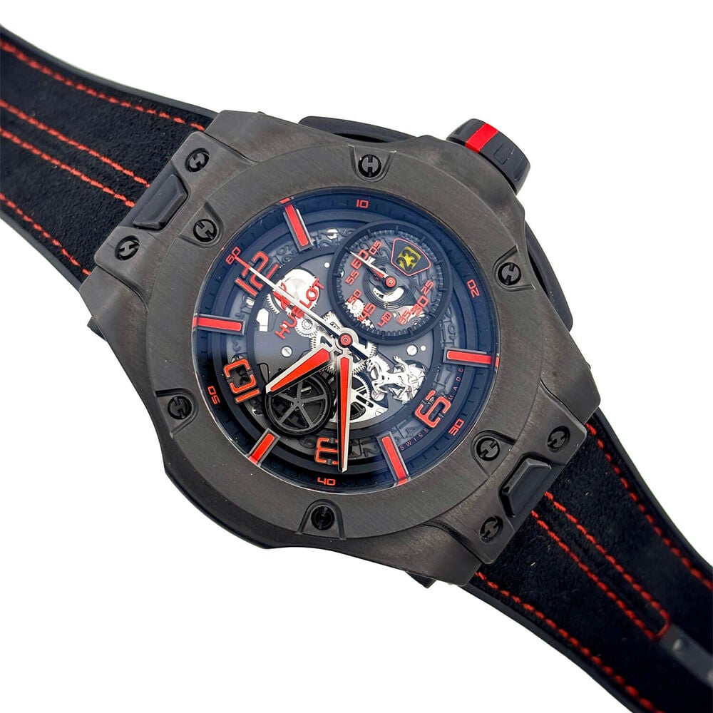 Pre-Owned Hublot Big Bang Ferrari Limited Edition 45mm Black Dial Black Dial Strap Watch image number 1