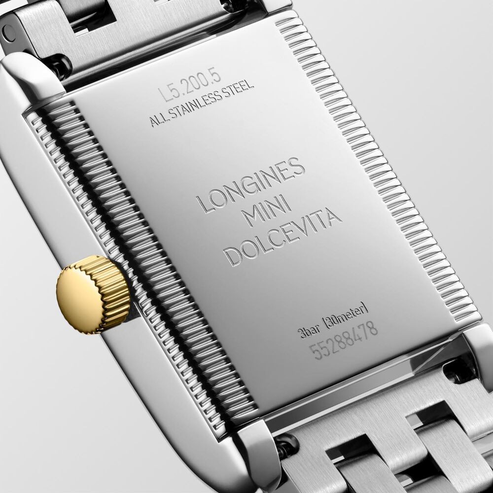 Longines Mini Dolcevita 21.5x29mm Silver Flinqué Dial Two Tone Bracelet Watch image number 5