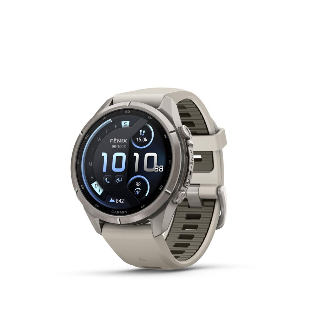 Garmin fenix 9 Pro 43mm Titanium Fog Grey/Dark Sandstone Silicone Strap Watch