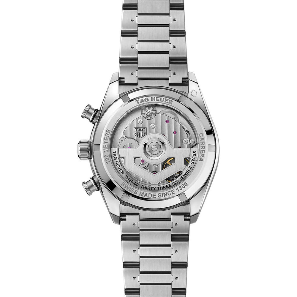 TAG Heuer Carrera Chronograph Sport 42mm Silver Dial Steel Bracelet Watch