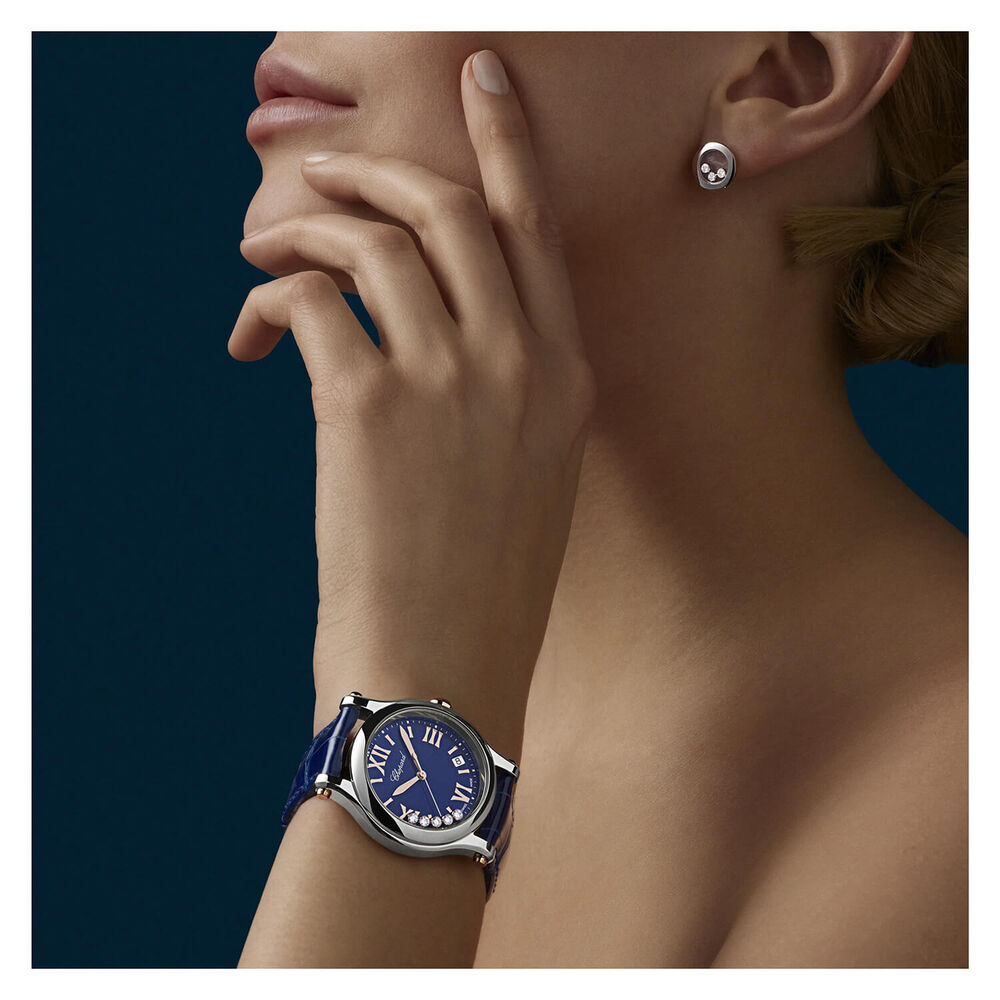 Chopard Happy Sport 36mm Blue Dial Strap Watch image number 4