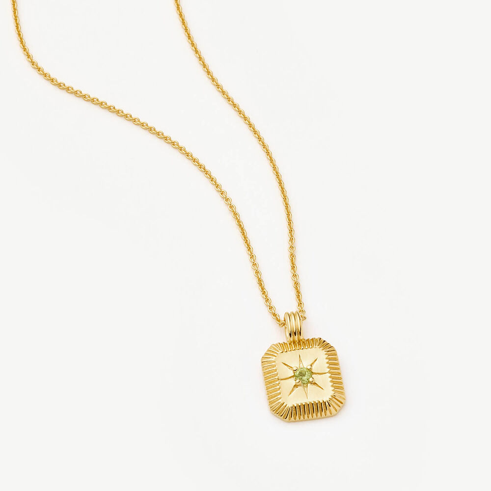 Missoma 18ct Gold Vermeil Sterling Silver Green Peridot August Birthstone Pendant Necklace