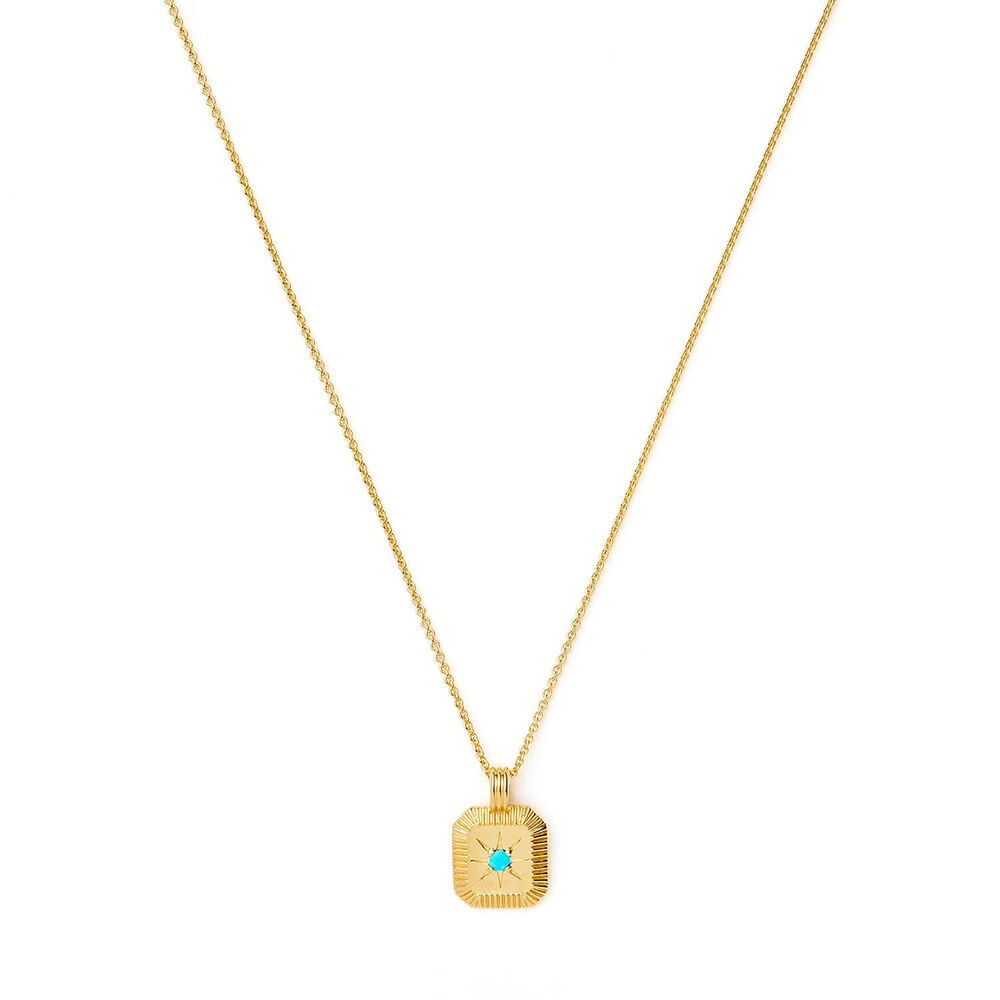 Missoma 18ct Gold Vermeil Silver Dyed Turquoise Magnesite December Birthstone Pendant Necklace