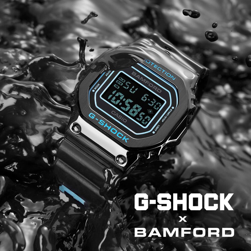 G-SHOCK x Bamford 49.6mm Black Dial Black & Blue Resin Strap Watch image number 5
