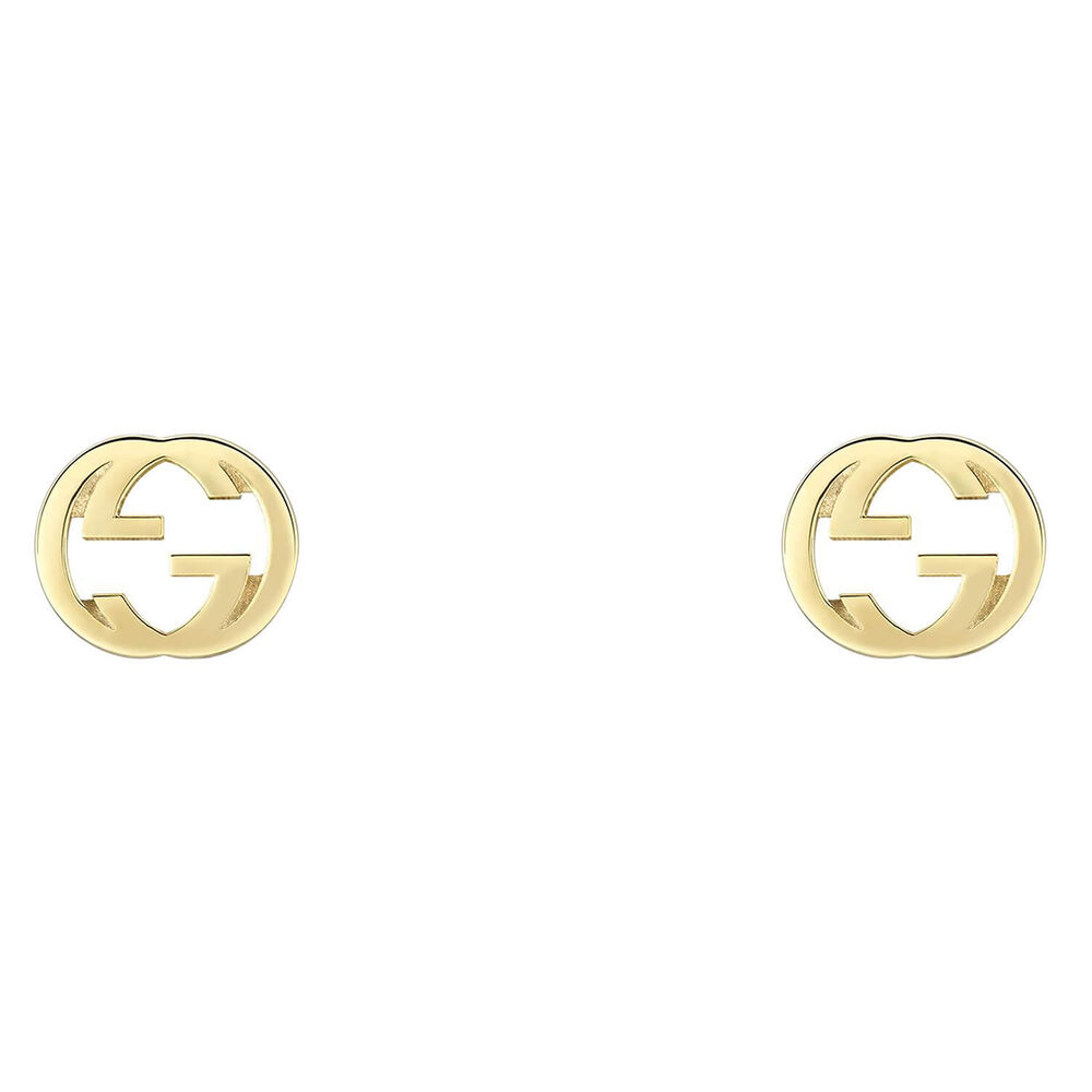 Gucci Interlocking 18ct Yellow Gold Stud Earrings