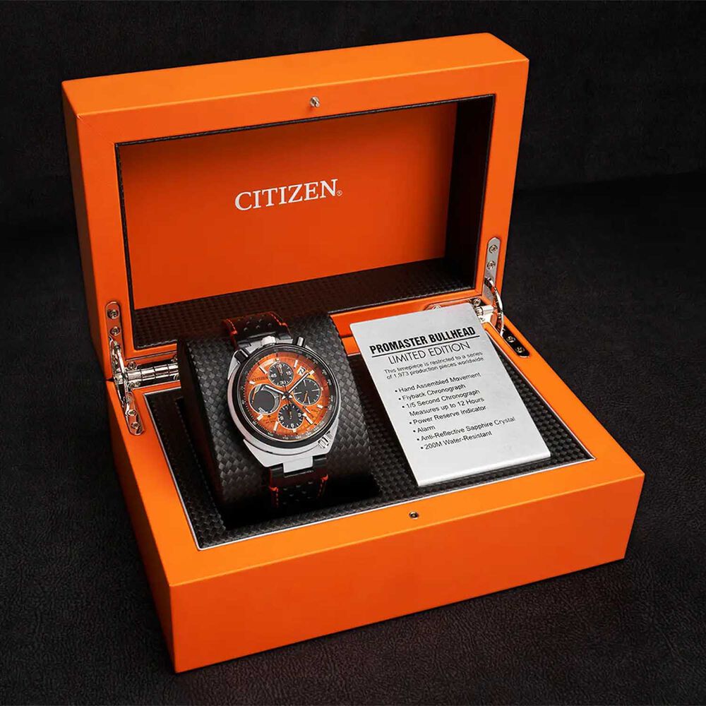 Citizen Promaster Bullhead Racing Chronograph Limited Edition 45mm Orange Dial Watch image number 4