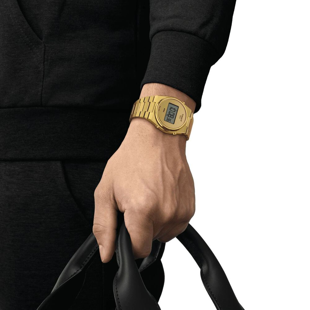 Tissot PRX Digital 40mm Champagne Dial Yellow Gold PVD Case Watch image number 4