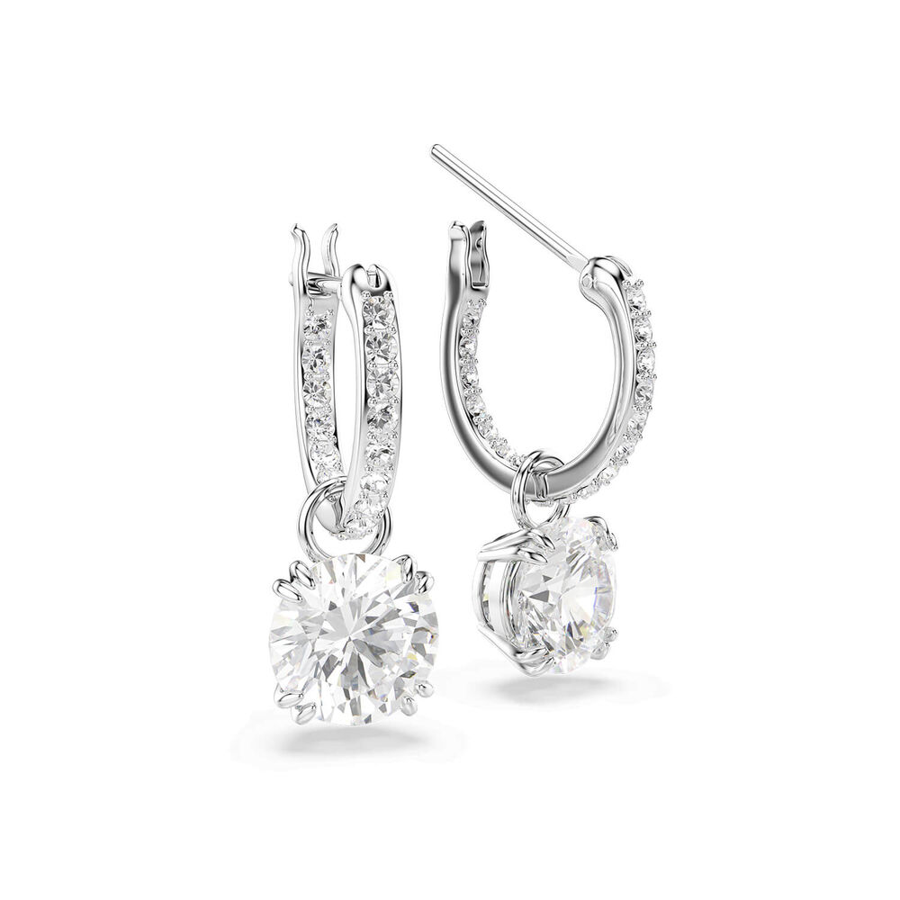 Swarovski Stilla Cubic Zirconia & Crystals Rhodium Plated Drop Earrings