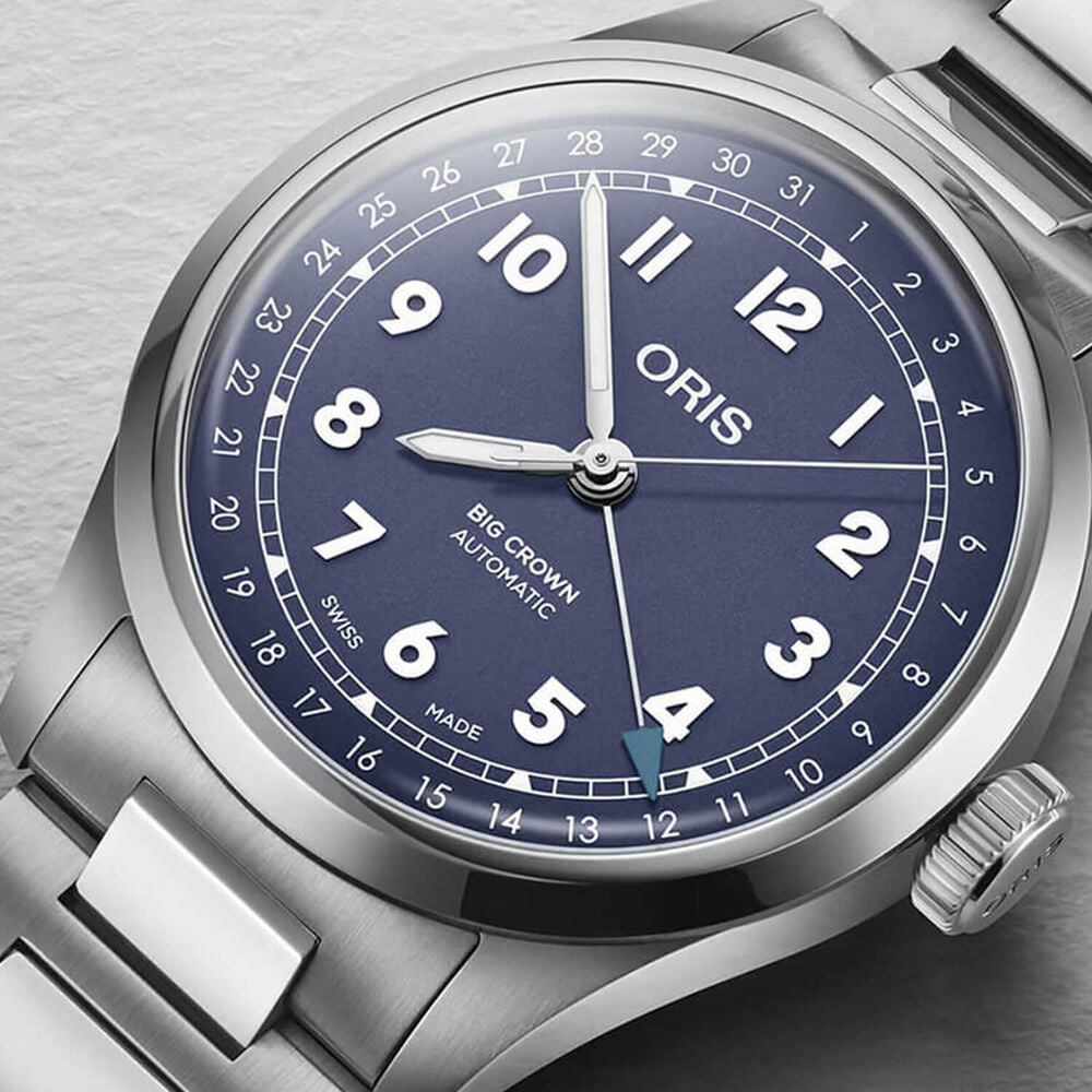Oris Big Crown Pointer Date 40mm Purple Dial Steel Bracelet Watch image number 3