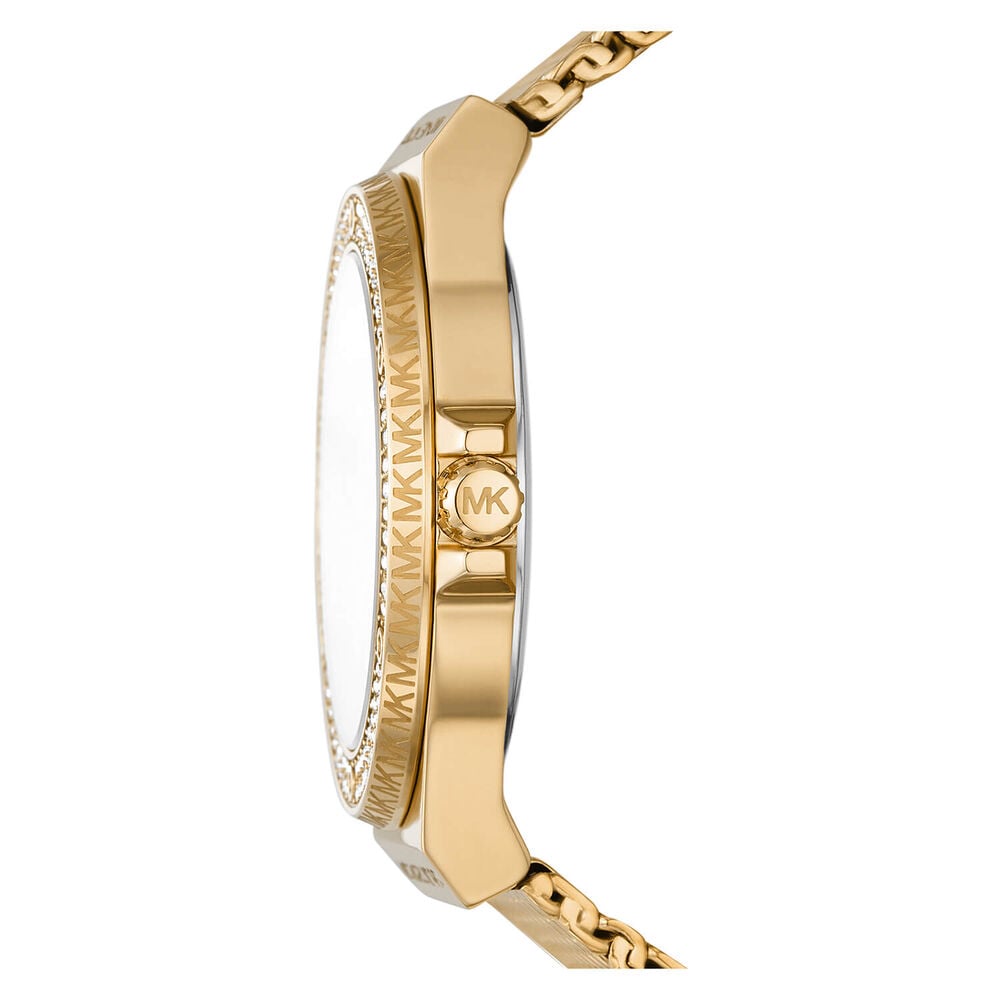 Michael Kors Harlowe 38mm Beige Crystal Dial & Bezel Bracelet Watch image number 1