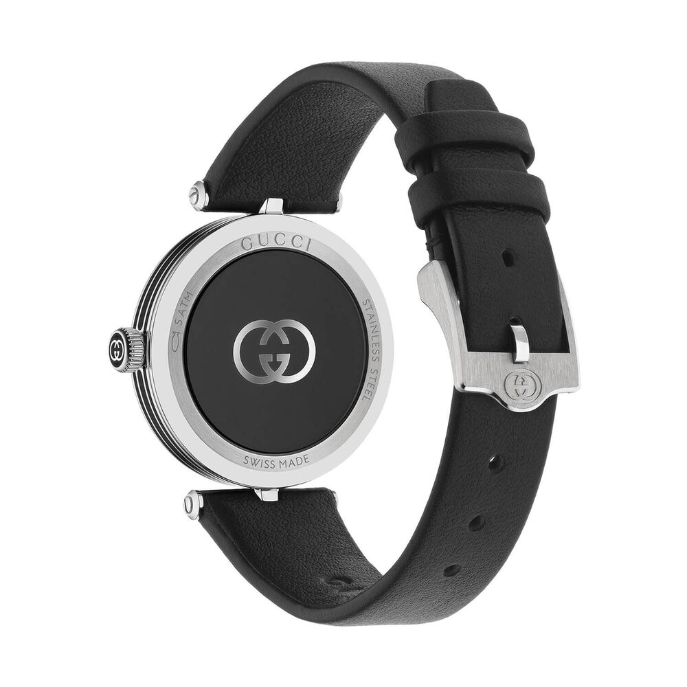 Gucci Model 2000 30mm Black Dial Leather Strap Watch image number 1