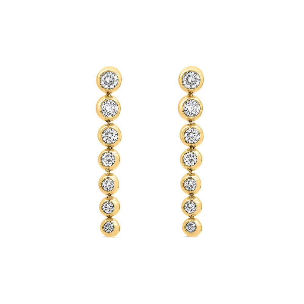 Born Granules 9ct Yellow Gold Lab Grown 0.50ct Diamond Round Drop Earrings image number 0
