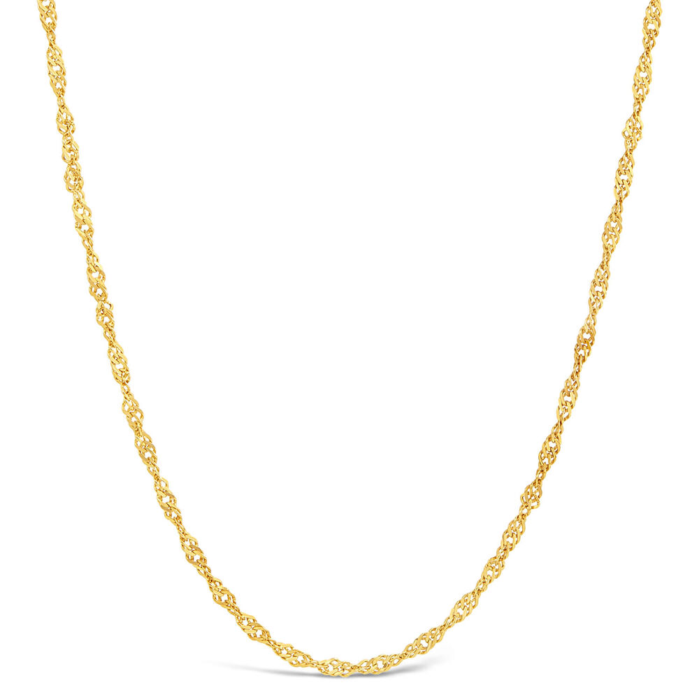 9ct Yellow Gold 18' Sparkle Sing Chain Necklace