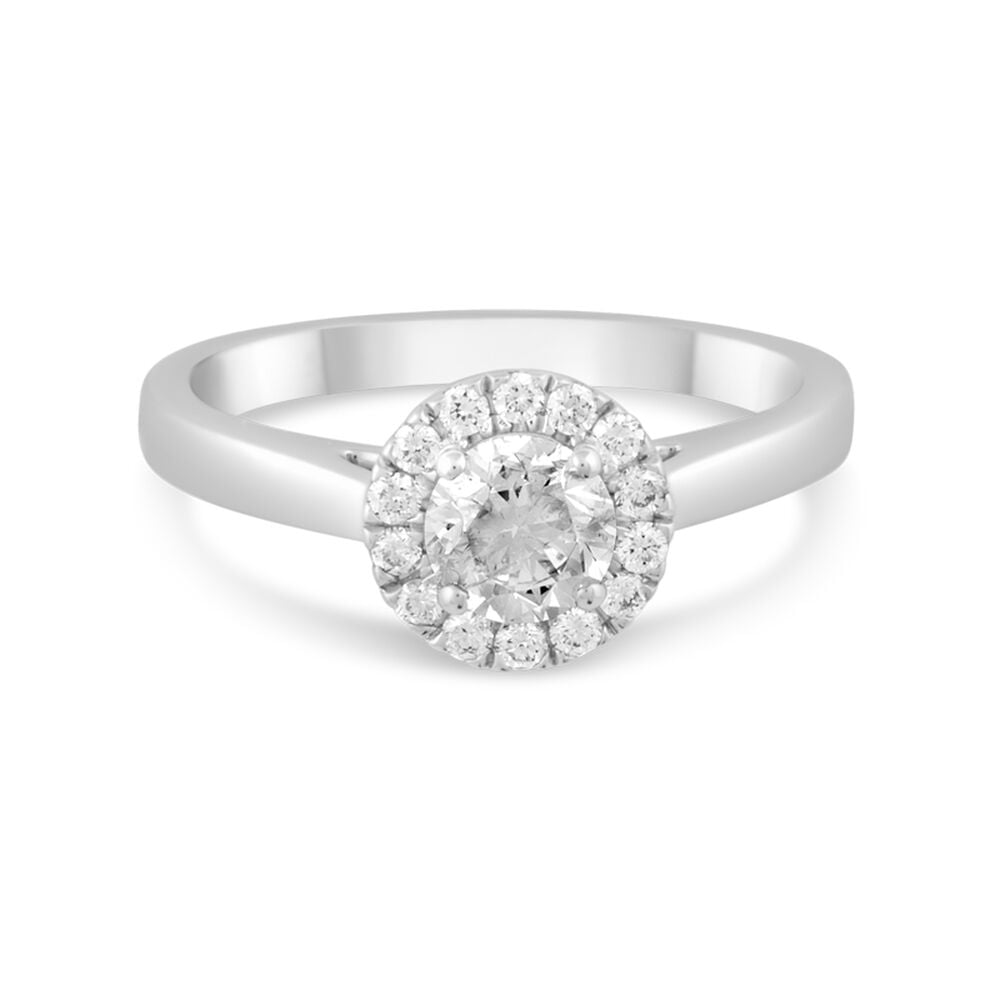 Timeless Diamonds Platinum 0.80 carat diamond halo engagement ring image number 4