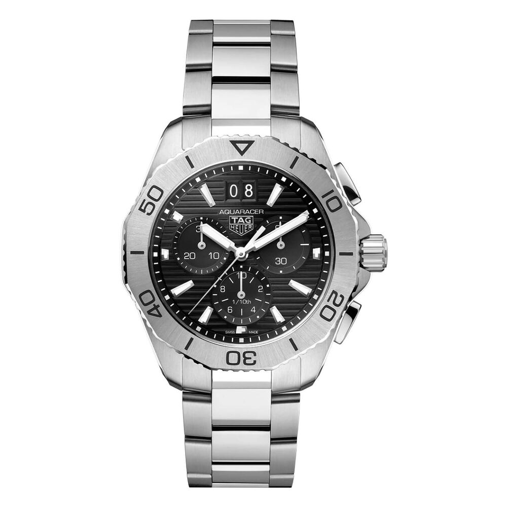 TAG Heuer Aquaracer Professional Chrono 40mm Black Dial Steel Bracelet Watch image number 0