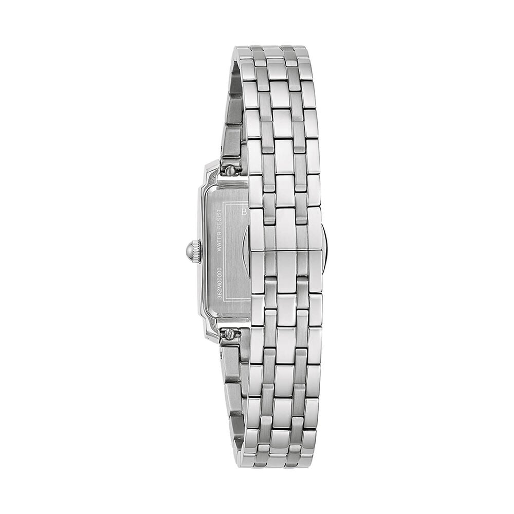 Bulova Sutton 21x33mm Mother of Pearl Dial Diamond Dots Steel Bracelet Watch image number 1