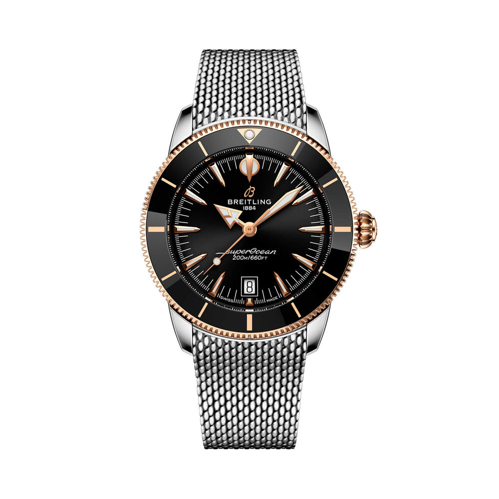 Breitling Superocean Heritage B31 Automatic 42mm Black Dial 18k Red Gold Details Bracelet Watch image number 0