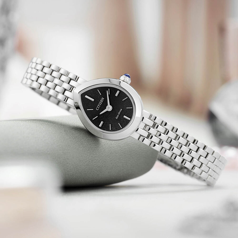 Citizen L Rainell 20mm Black Dial Steel Bracelet Watch