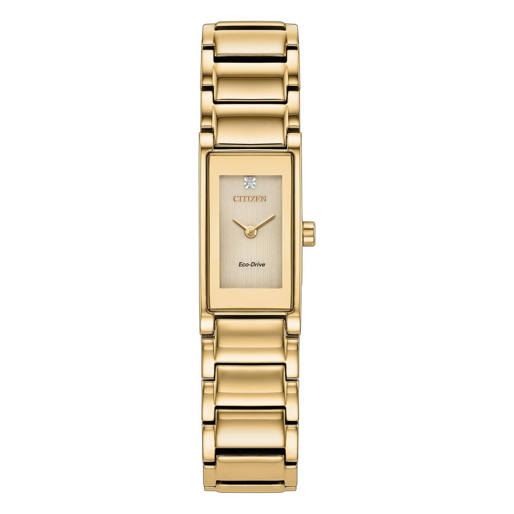 Citizen Axiom 14.3x28.5mm Gold Dial Gold Tone Steel Bracelet Watch