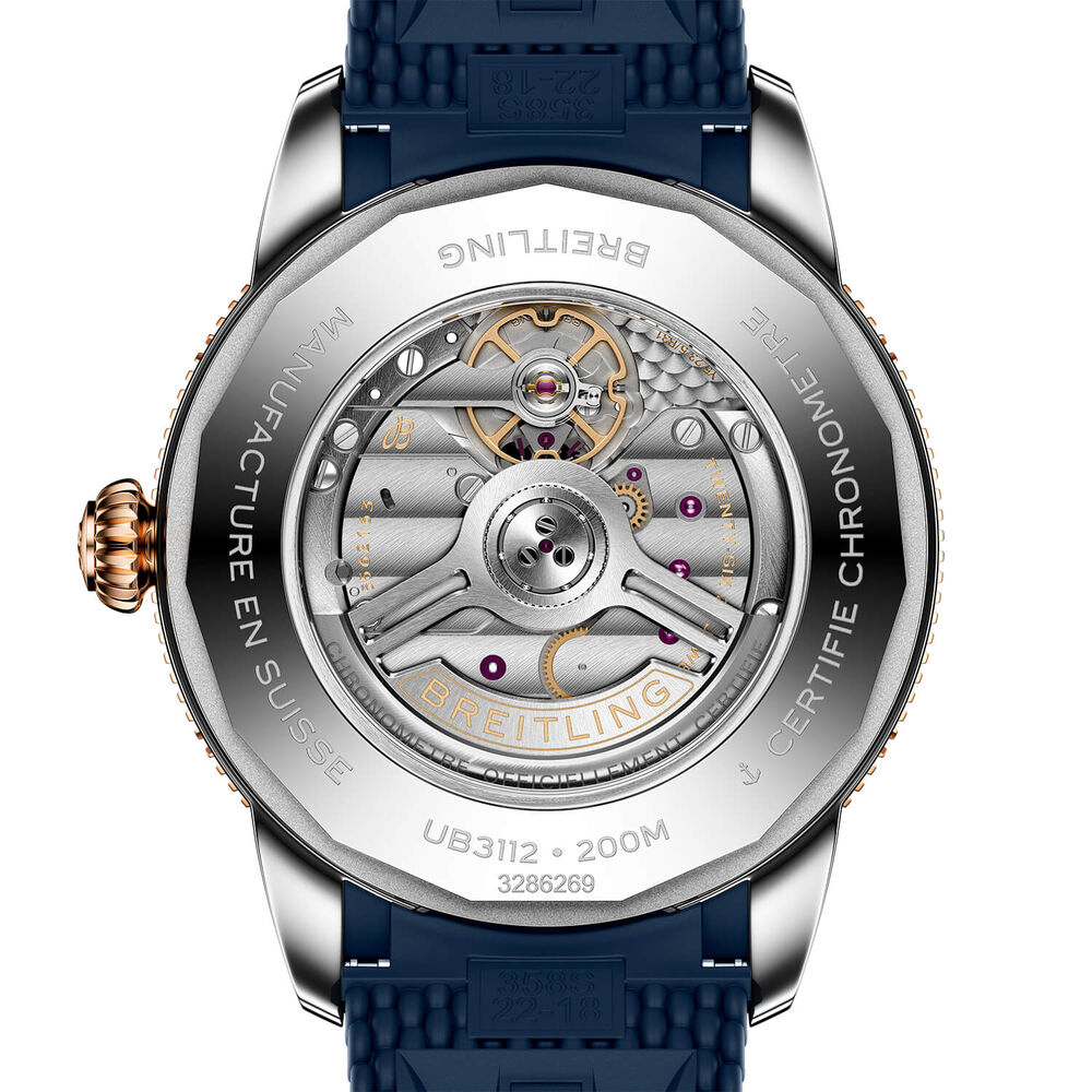 Breitling Superocean Heritage B31 Automatic 44mm Blue Dial 18k Red Gold Details Strap Watch image number 1