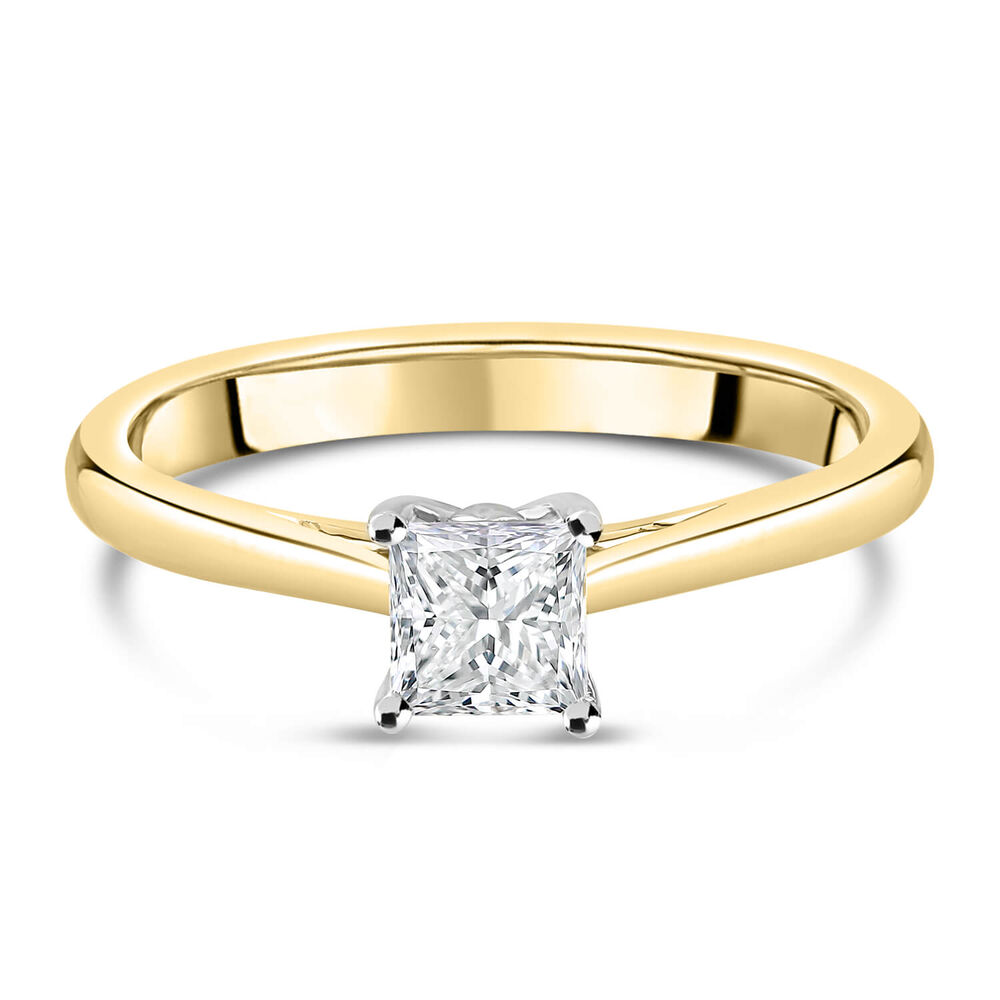 18ct Yellow Gold 0.40ct Diamond Solitaire Tulip Setting Ring image number 4