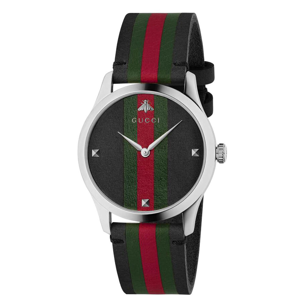 Gucci G-Timeless 38mm Striped Dial Fabric Strap Ladies Watch