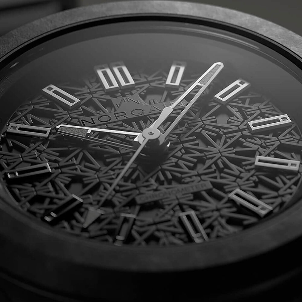 NORQAIN Wild ONE All Black Automatic 42mm Dial Rubber Strap Watch image number 3