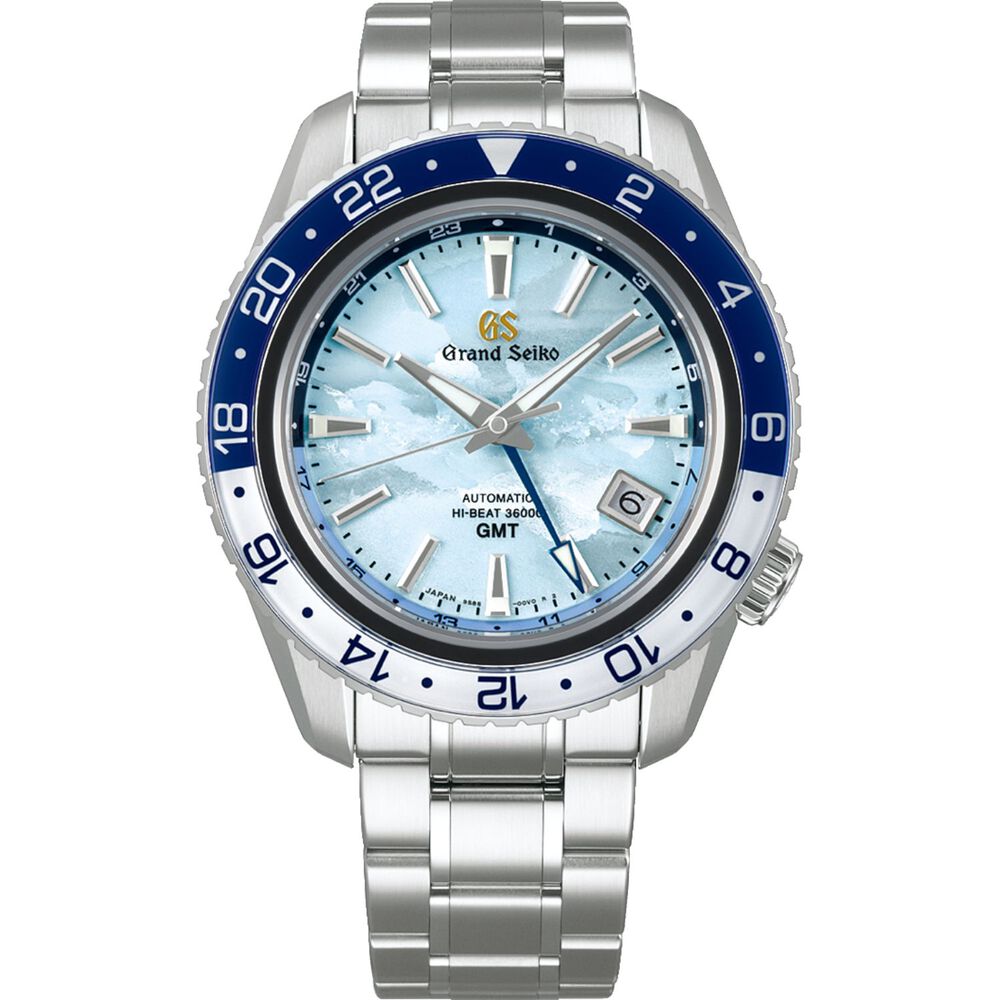 Grand Seiko Sea of Clouds HI-Beat GMT 44.2mm Blue Dial Bracelet Watch