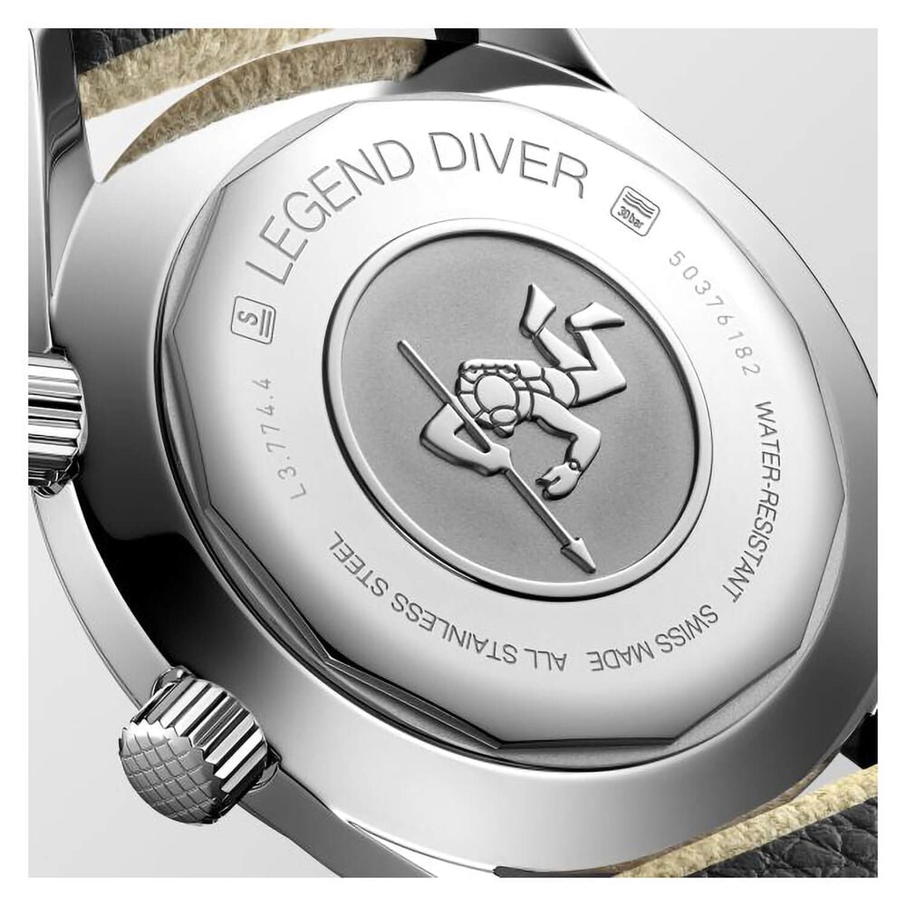 Longines Diving Legend Diver 36mm Automatic Beige Dial Steel Case Beige Strap Watch image number 3